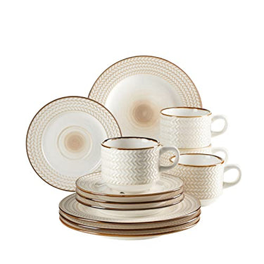 MÄSER 931941 Serie Prospero Premium Kaffeegeschirr Set für 4 Personen in Gastronomie-Qualität, 12-teiliges modernes Kaffeeservice in einzigartigem Vintage Stil, Weiß, Durable Porzellan im Sale